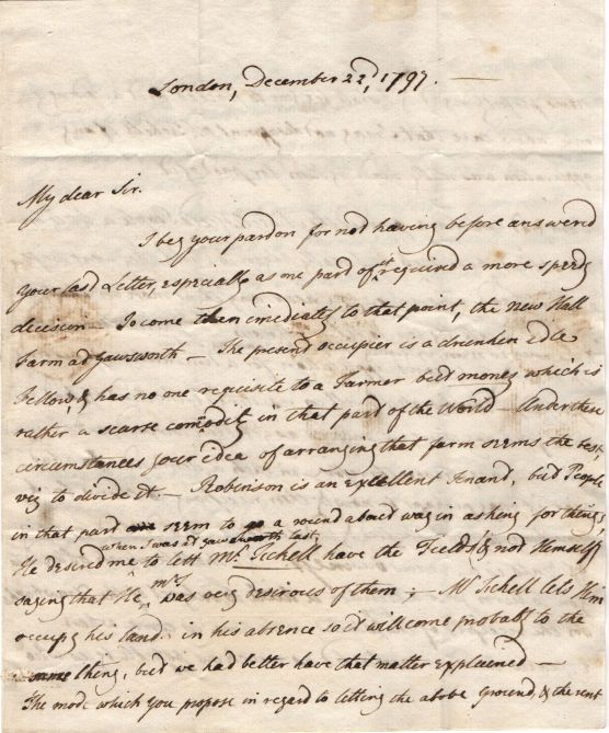 HARRINGTON — Autograph Letter Signed to C. Upton, his agent at Derby, | Sophie Dupré Autographs