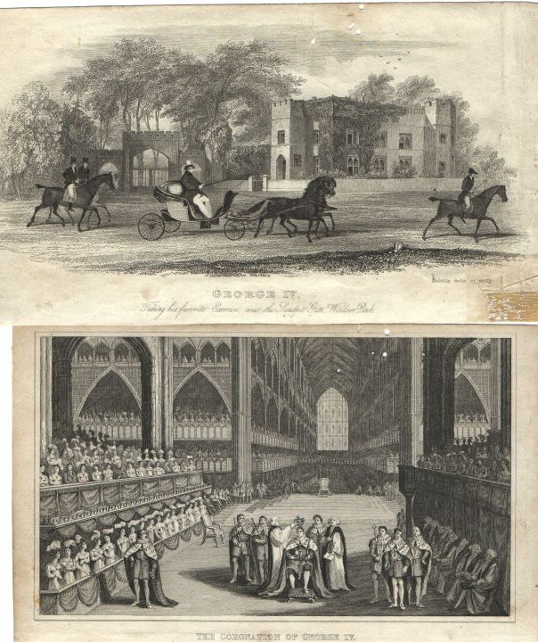 [GEORGE IV — Group of 5 engravings of places associated with him, | Sophie Dupré Autographs