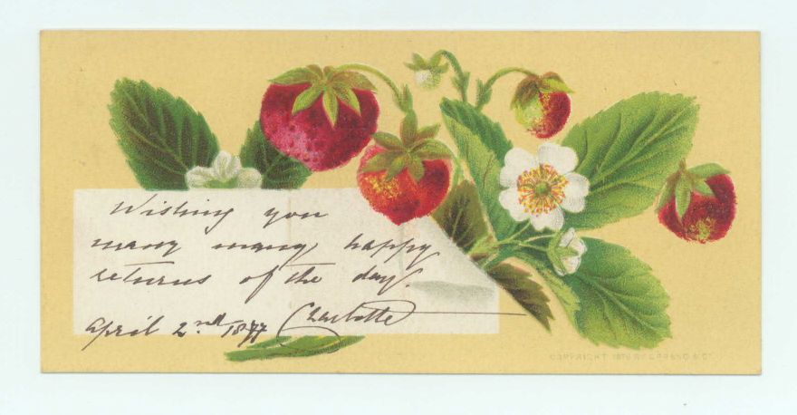 CHARLOTTE — Birthday card signed and inscribed | Sophie Dupré Autographs