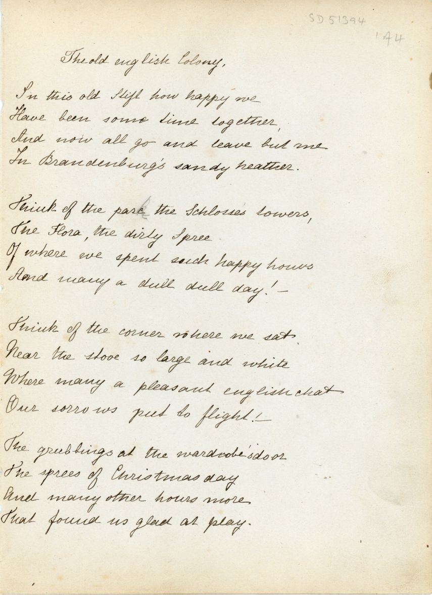 CHARLOTTE — Album leaf signed and affectionately inscribed in English to Gertrude, | Sophie Dupré Autographs