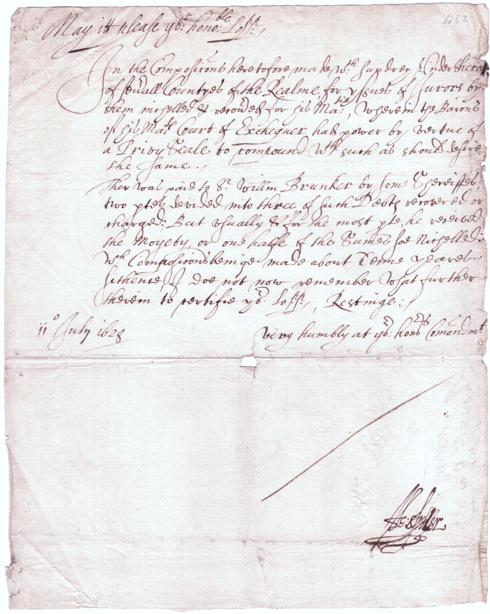 SPILLER — Letter Signed to 'yor. hono.ble Lo[rdshi]pp' | Sophie Dupré Autographs