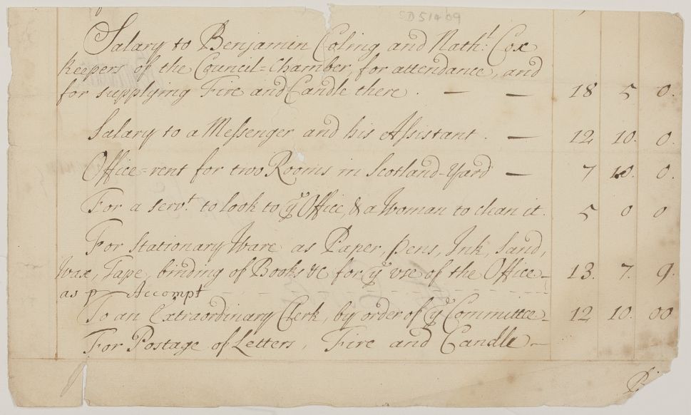 POWLE — Signature on the Itemized Account for the [Privy] Council Chamber, | Sophie Dupré Autographs