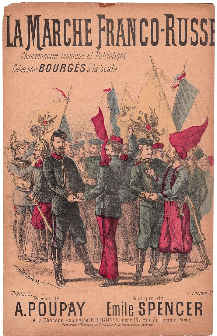 [SPENCER — 'La Marche Franco-Russe', comic patriotic song in French, | Sophie Dupré Autographs