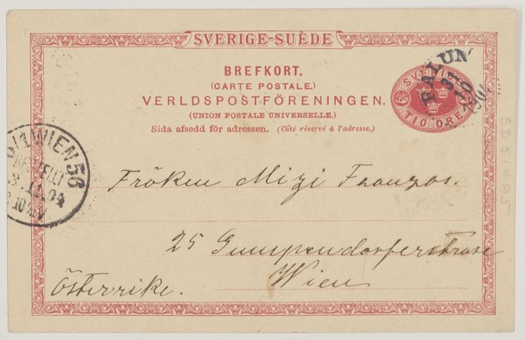 LAGERLÖF — Autograph postcard signed, in Swedish with translation, | Sophie Dupré Autographs