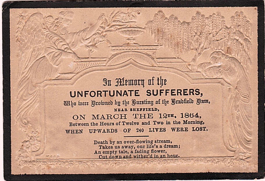 BRADFIELD DAM DISASTER — Mourning Card | Sophie Dupré Autographs