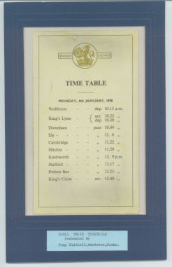 [ELIZABETH II — Timetable of the journey from Wolferton to King's Cross, | Sophie Dupré Autographs