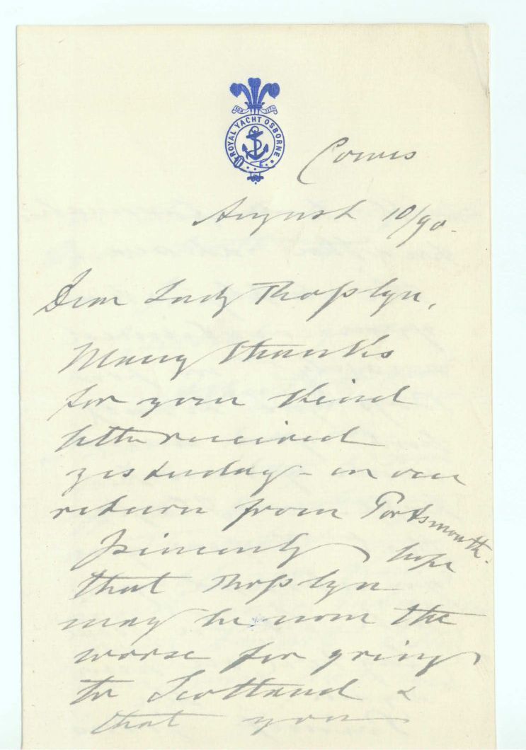 EDWARD VII — Autograph Letter Signed 'Albert Edward' to Lady Rosslyn, wife of the 4th Earl, | Sophie Dupré Autographs