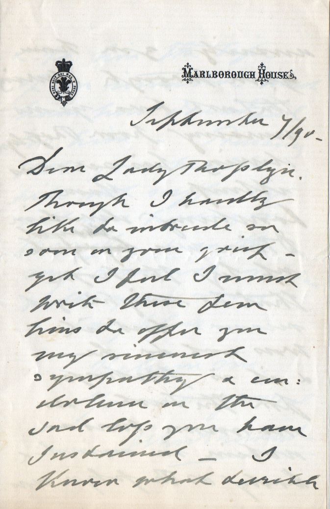 EDWARD VII — Autograph Letter Signed 'Albert Edward' to Lady Rosslyn, | Sophie Dupré Autographs