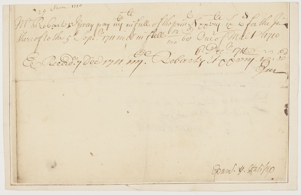 ROBARTES — Signature 'Robartes' on lower portion of a Treasury Order | Sophie Dupré Autographs