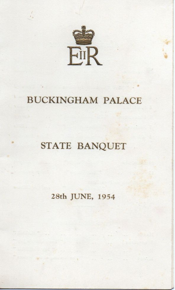 [ELIZABETH II — Music programme and Menu for the State Banquet to Gustaf VI of Sweden | Sophie Dupré Autographs