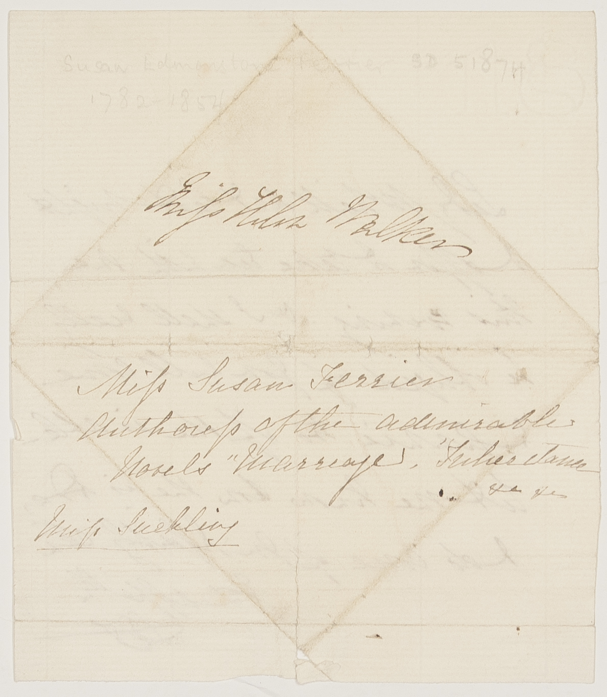 FERRIER — AN signed with initials to Miss Hilda Walker, | Sophie Dupré Autographs