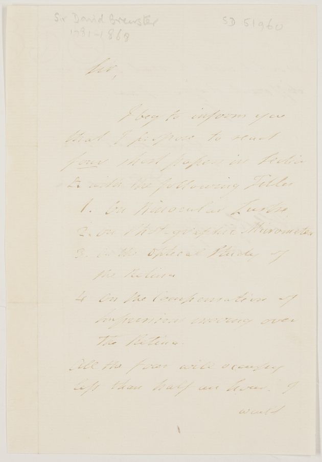 BREWSTER — Autograph Letter Signed to 'Dear Sir', | Sophie Dupré Autographs
