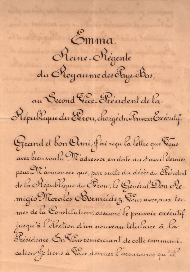 EMMA — Finely penned document signed as Regent, in French with translation, | Sophie Dupré Autographs