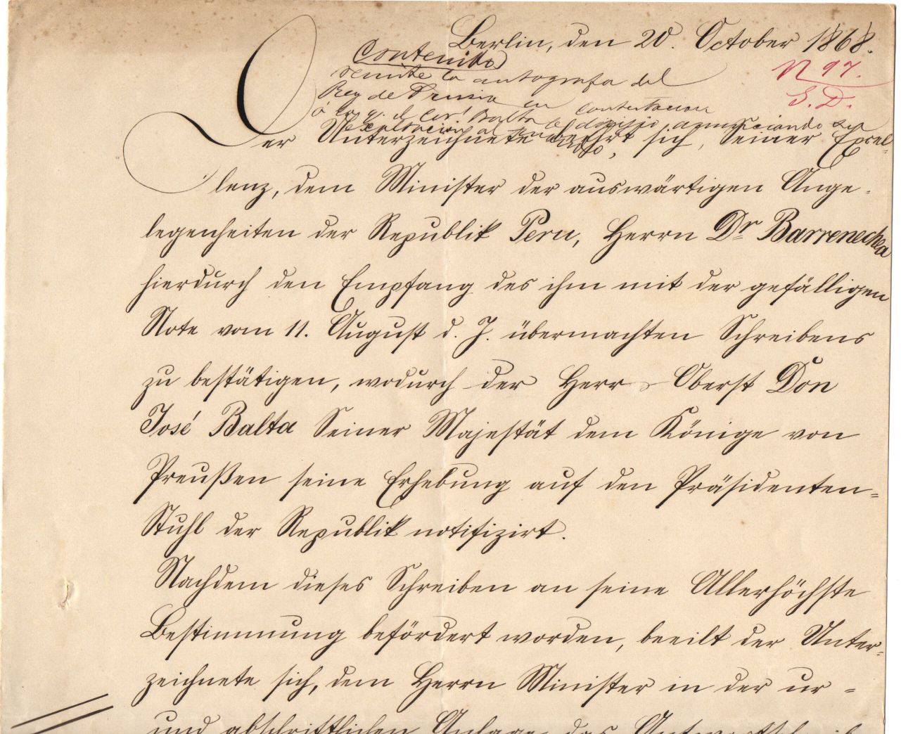 [WILHELM I — Finely penned document, in German with translation, | Sophie Dupré Autographs