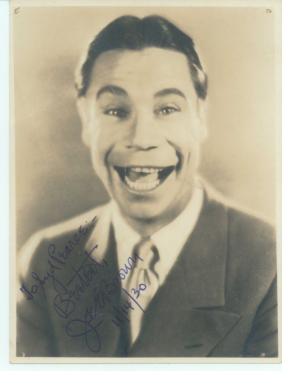 BROWN — Portrait photo, signed, inscribed To Syd Pearce, Bestest and dated, | Sophie Dupré Autographs