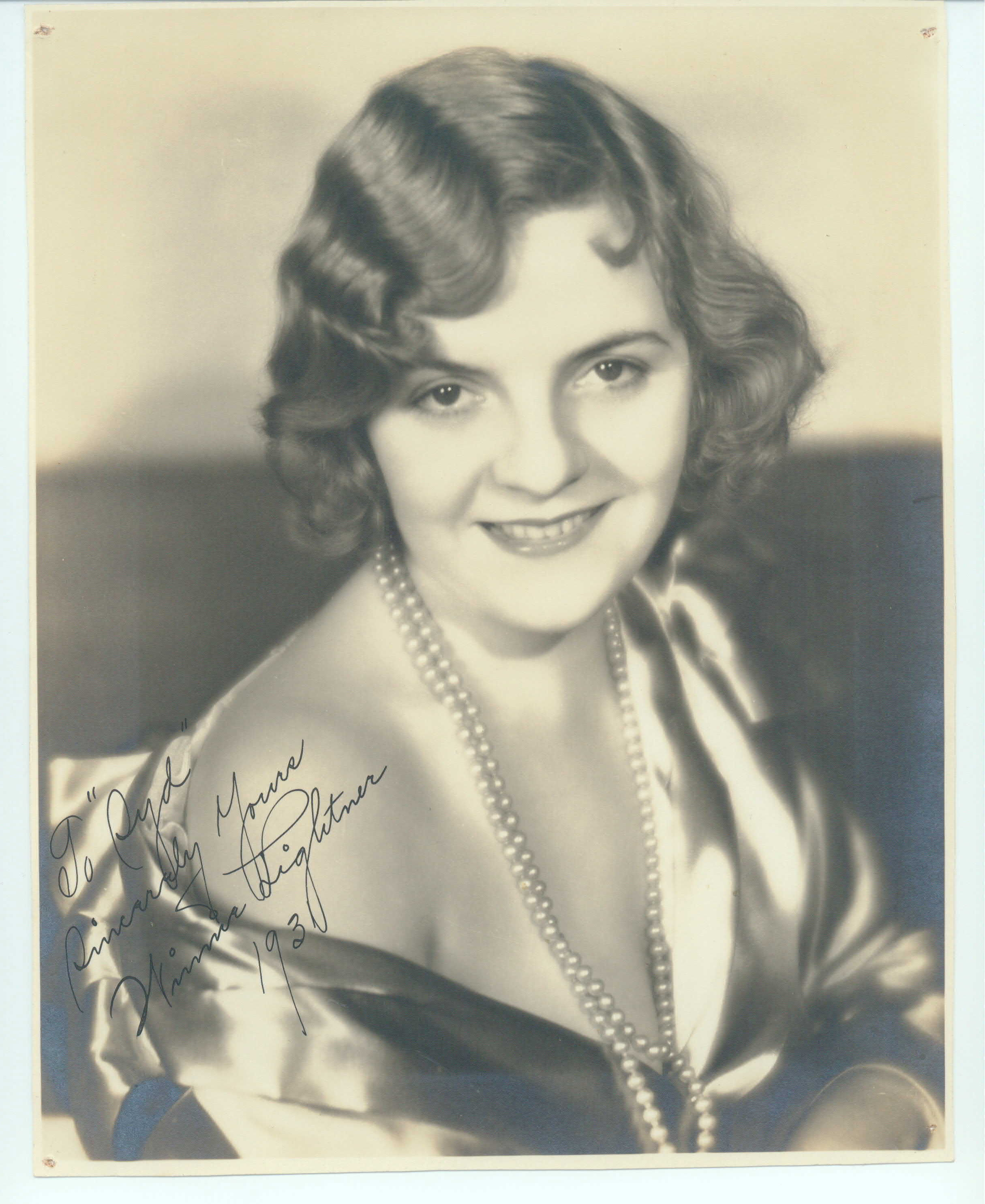 LIGHTNER — Portrait photo, signed, inscribed and dated, | Sophie Dupré Autographs