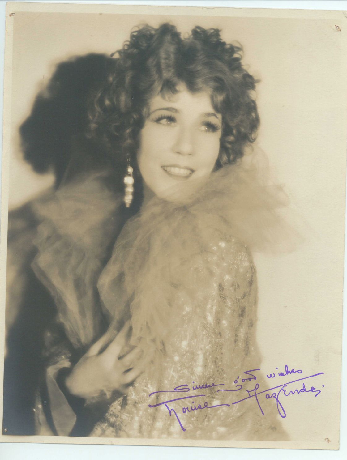 [FAZENDA — Portrait photo, with facsimile signature and inscription, | Sophie Dupré Autographs