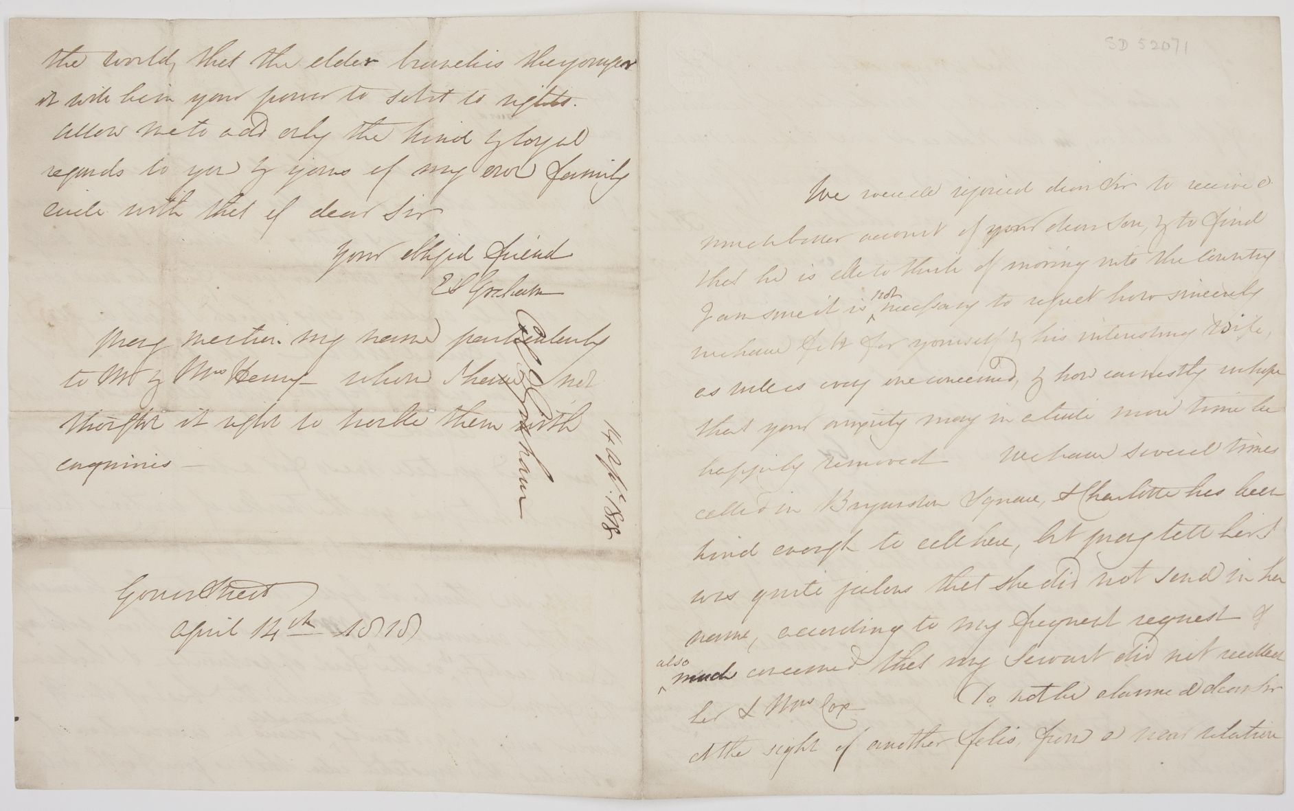 GRAHAM — Long Autograph Letter Signed to 'dear Sir', | Sophie Dupré Autographs