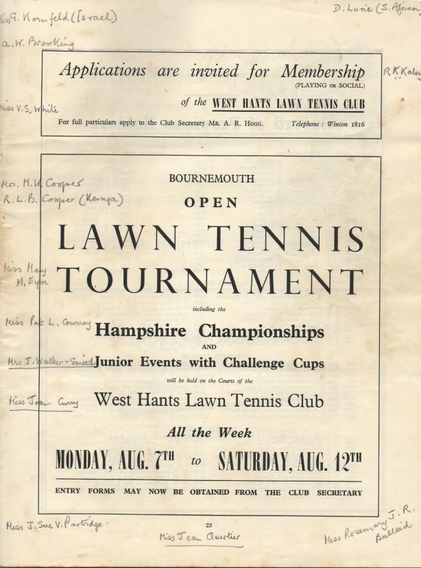 LAWN TENNIS ASSOCIATION HARD COURT CHAMPIONSHIPS, 1950 image 2