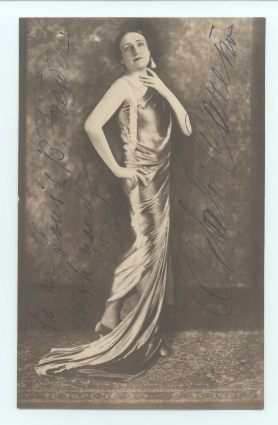 CAREÑO — Striking postcard photo, signed and inscribed to Louis B. Frewer | Sophie Dupré Autographs