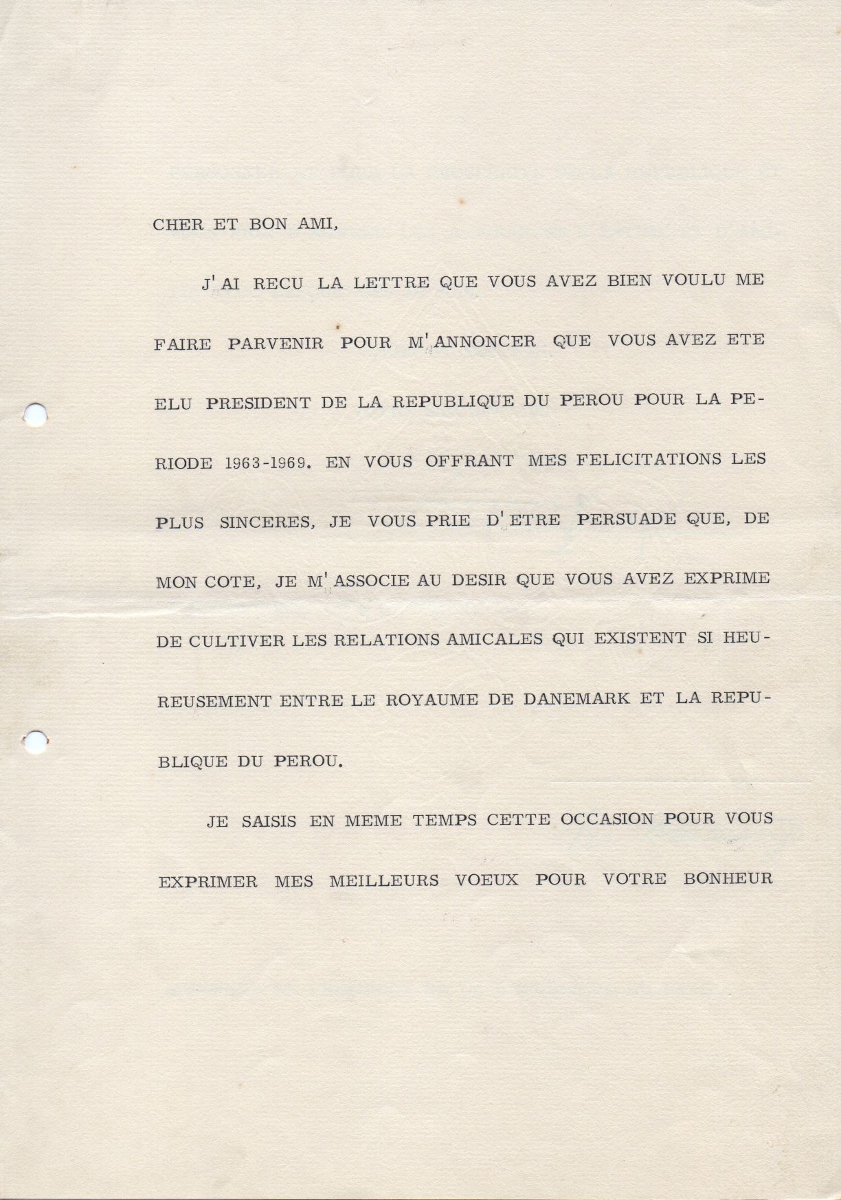 FREDERIK IX — Finely typed document signed, in French with translation, | Sophie Dupré Autographs