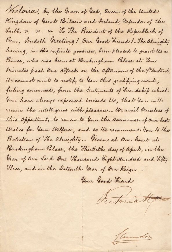 VICTORIA — Finely penned document signed, in English, | Sophie Dupré Autographs