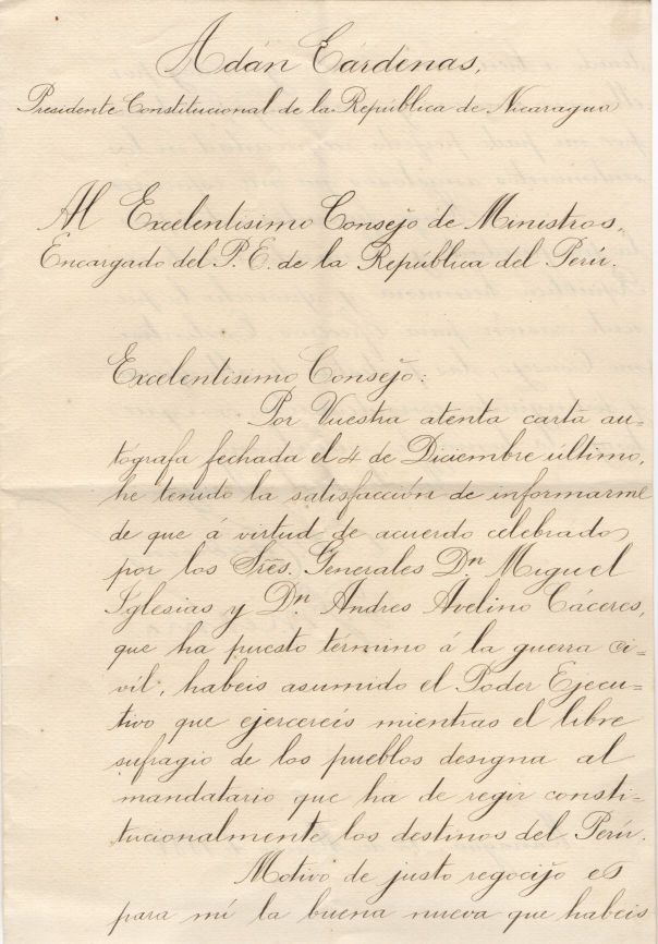 CÁRDENAS — Finely penned Document signed, in Spanish with translation, | Sophie Dupré Autographs