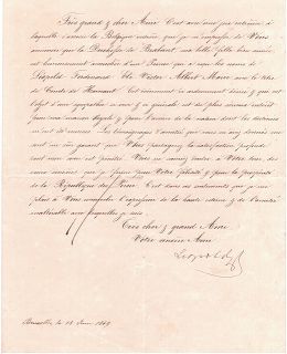 LÉOPOLD I — Finely penned Document signed, in French with translation, to the President of Peru, | Sophie Dupré Autographs