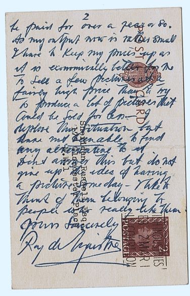 DE MAISTRE — Autograph postcard signed to Sheridan Russell, | Sophie Dupré Autographs