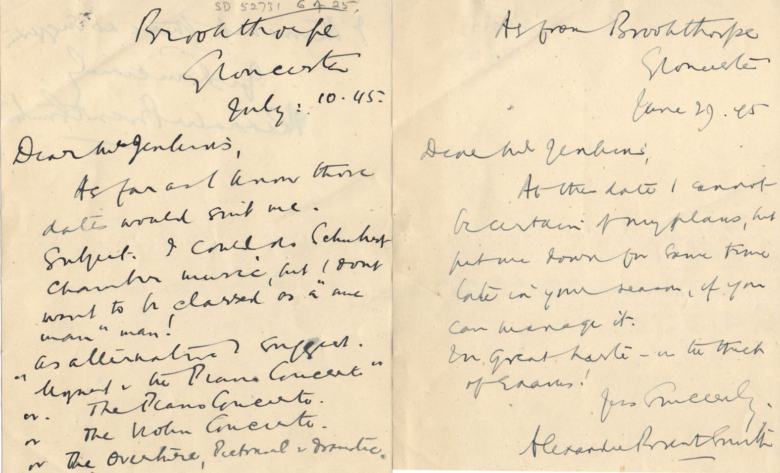SMITH — Engaging group of 25 Autograph Letters Signed (some with initials) to Stanley W. Jenkins | Sophie Dupré Autographs