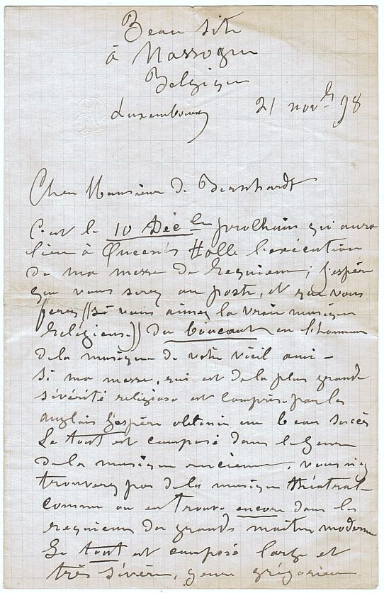 DEPRET — Autograph Letter Signed, in French with translation, to M. de Bernhardt, | Sophie Dupré Autographs