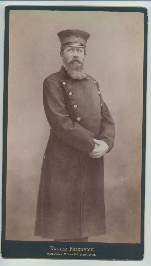 [FRIEDRICH III — Very fine Imperial cabinet photograph, by M. Ziesler of Berlin, unsigned, | Sophie Dupré Autographs