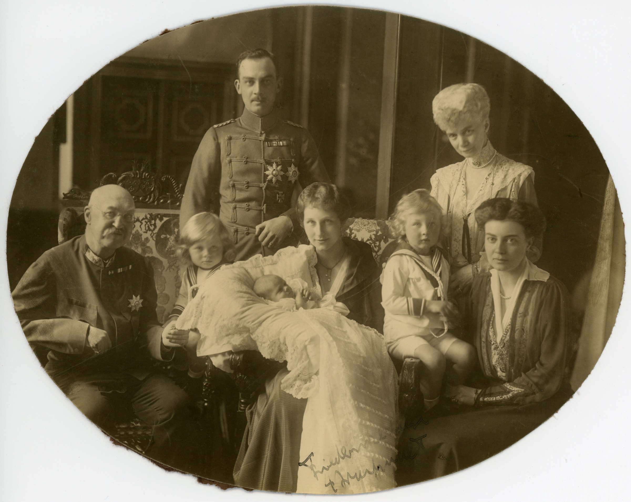 THYRA — Fine oval group photograph, unsigned but inscribed at the foot by Thyra | Sophie Dupré Autographs