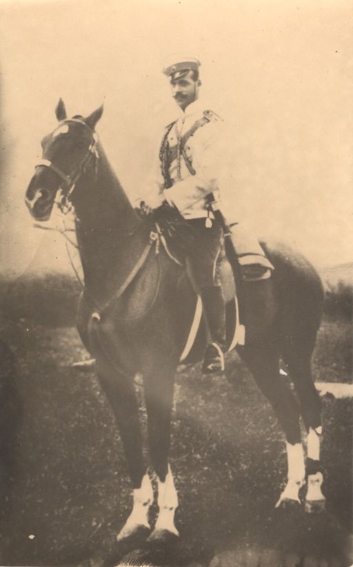 [MICHAEL — Portrait photo, unsigned, showing him mounted, in military uniform, | Sophie Dupré Autographs