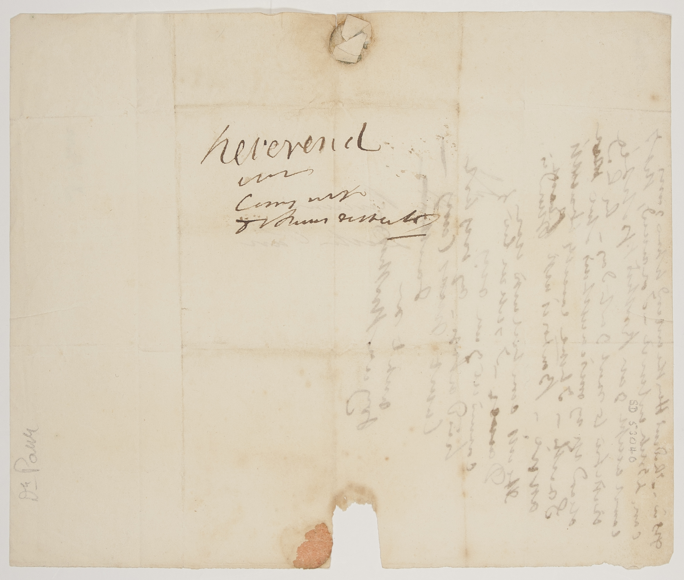 PARR — Autograph letter, unsigned, but with Dr Parrs respects in his hand | Sophie Dupré Autographs