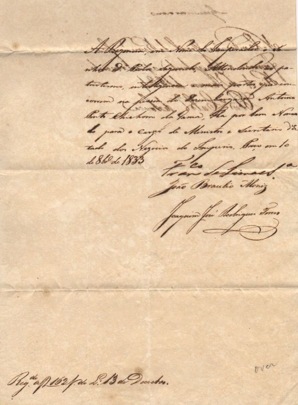 LIMA E SILVA — Document signed, in Portuguese with translation, | Sophie Dupré Autographs