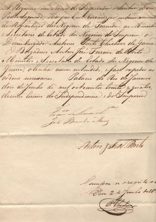 LIMA E SILVA — Document signed, in Portuguese with translation, | Sophie Dupré Autographs