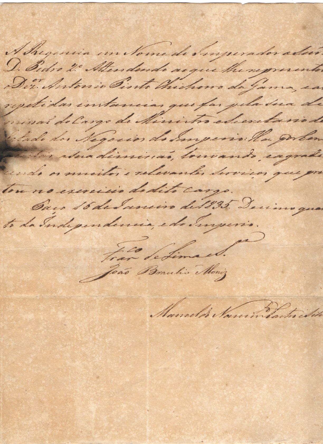 LIMA E SILVA — Document signed, in Portuguese with translation, | Sophie Dupré Autographs