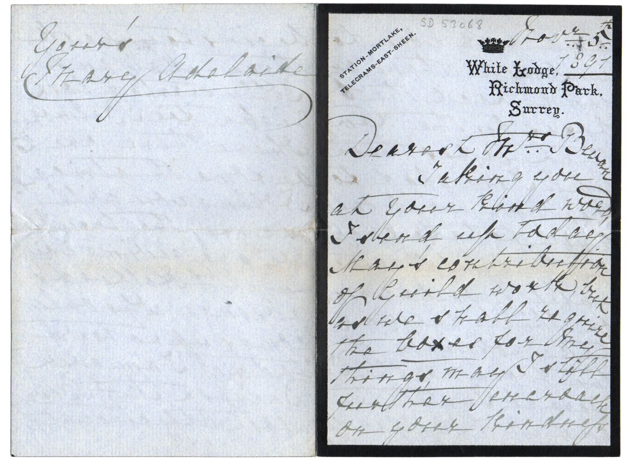 MARY ADELAIDE — Autograph letter signed to 'Dearest Mrs Bevan', | Sophie Dupré Autographs