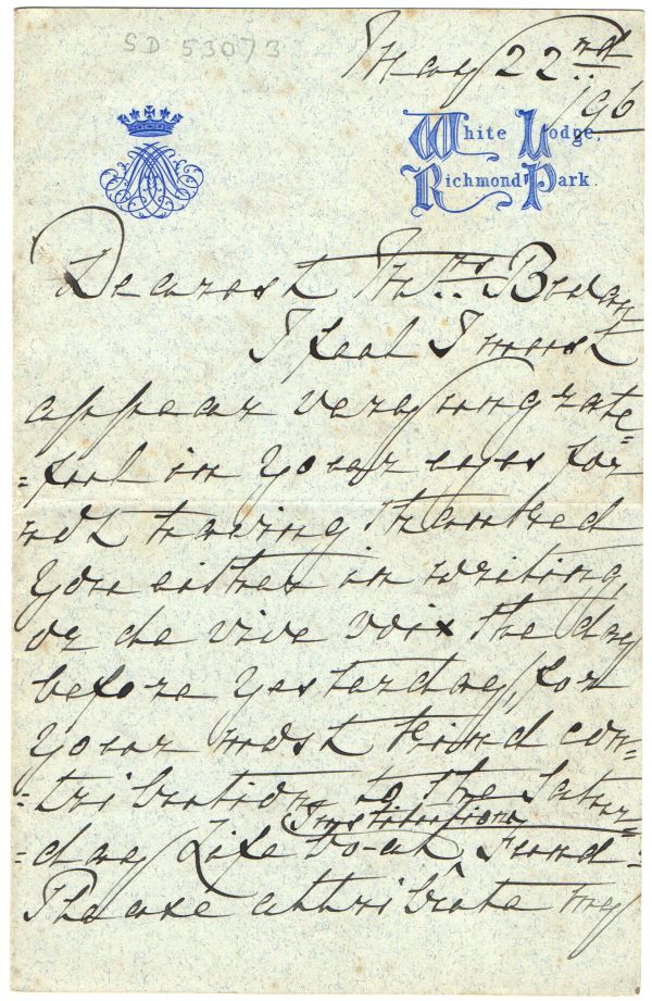 MARY ADELAIDE — Autograph letter signed to 'Dearest Mrs Bevan', | Sophie Dupré Autographs