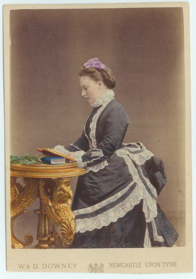 [BEATRICE — Fine hand tinted cabinet portrait photograph, by W & D Downey, unsigned, | Sophie Dupré Autographs