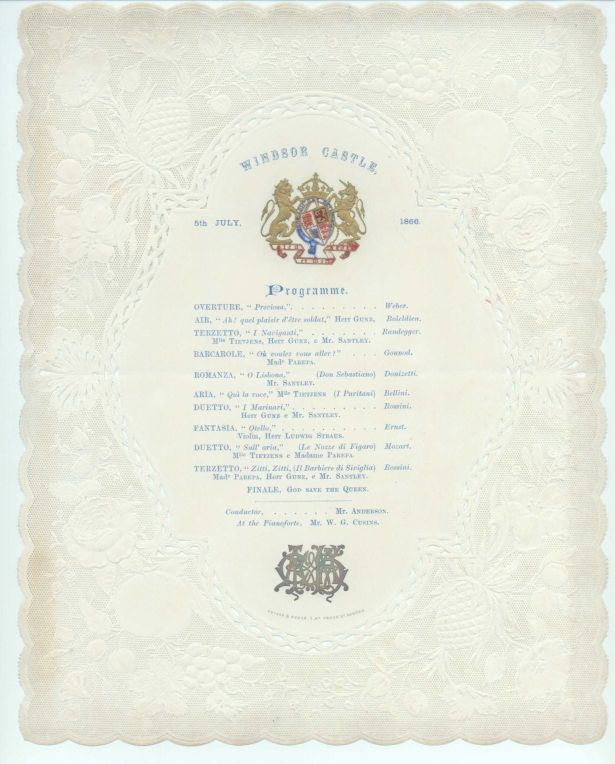 [VICTORIA — Program of extracts from opera, | Sophie Dupré Autographs