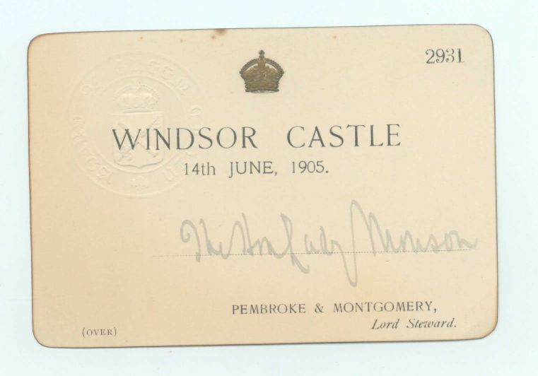 [EDWARD VII — Pass to Windsor Castle, | Sophie Dupré Autographs