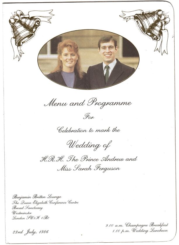 [ANDREW — Menu and Programme at the Queen Elizabeth Conference Centre | Sophie Dupré Autographs