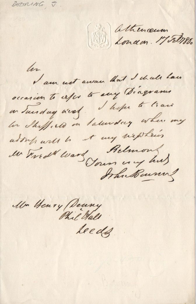 BOWRING — Autograph letter signed to Henry Denny (1803-1871), entomologist, | Sophie Dupré Autographs