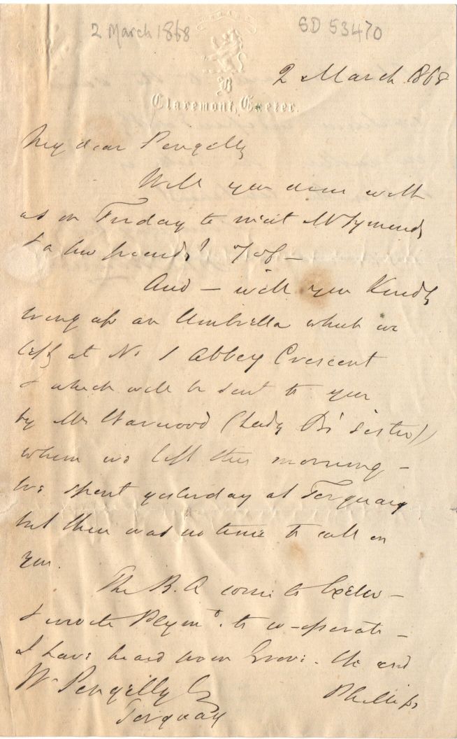 BOWRING — Autograph letter signed to William Pengelley, F.R.S., | Sophie Dupré Autographs