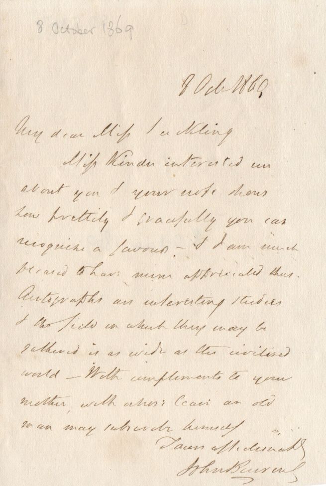 (Sir John, 1792-1872, M.P., F.R.S., Linguist, Governor and Ambassador, opened up trade with King Mongkut of Siam, favourite pupil of Jeremy Bentham) — Sophie Dupré Autographs