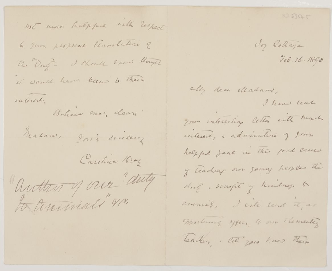 BRAY — Autograph letter signed to 'My dear Madam', | Sophie Dupré Autographs