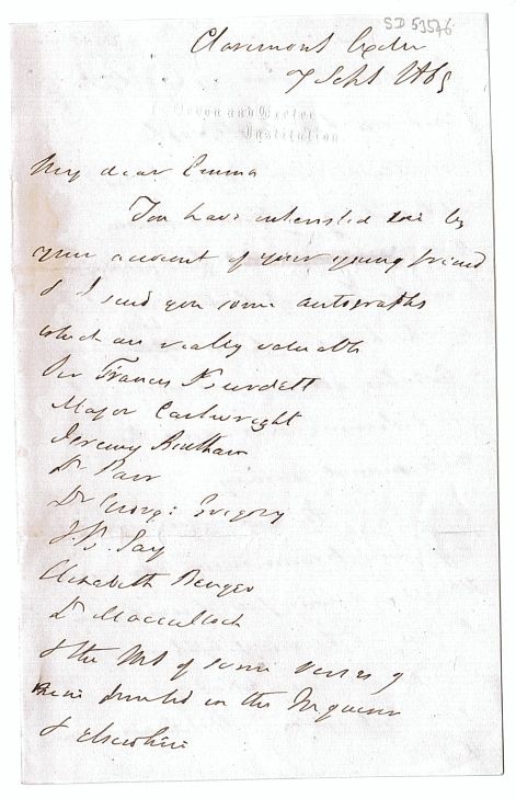 BOWRING — Autograph letter signed 'My dear Emma', | Sophie Dupré Autographs