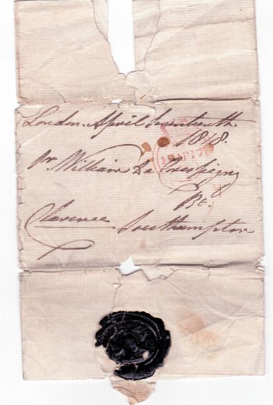 WILLIAM IV — Autograph letter cover franked 'Clarence' | Sophie Dupré Autographs